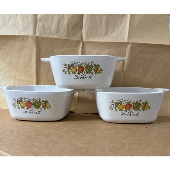 Vintage Petite Pan, Spice of life, Le Persil, Corning Ware 700ML (3 Casseroles) - Picture 2 of 6